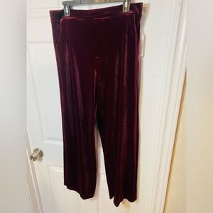 SOLD Wide Leg Velvet Burgundy Pants NWT size medium